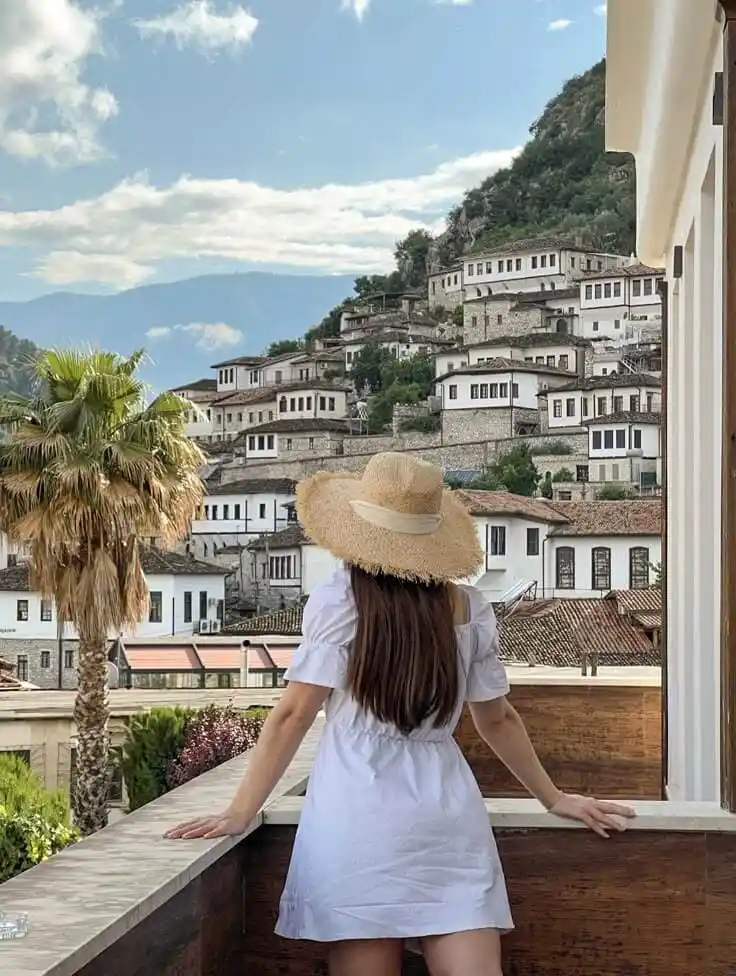 UNESCO town of Berat with Ottoman houses on the hillside