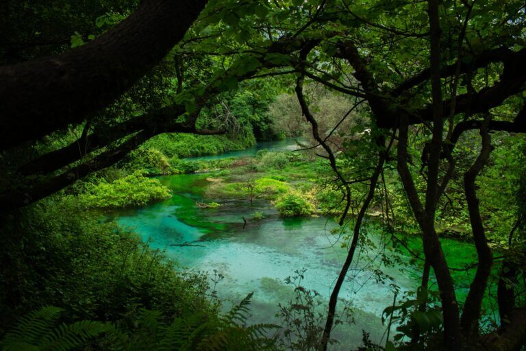 Turquoise water of the Blue Eye spring, Syri i Kalter, near Saranda on a Ksamil and Blue Eye day trip from Tirana