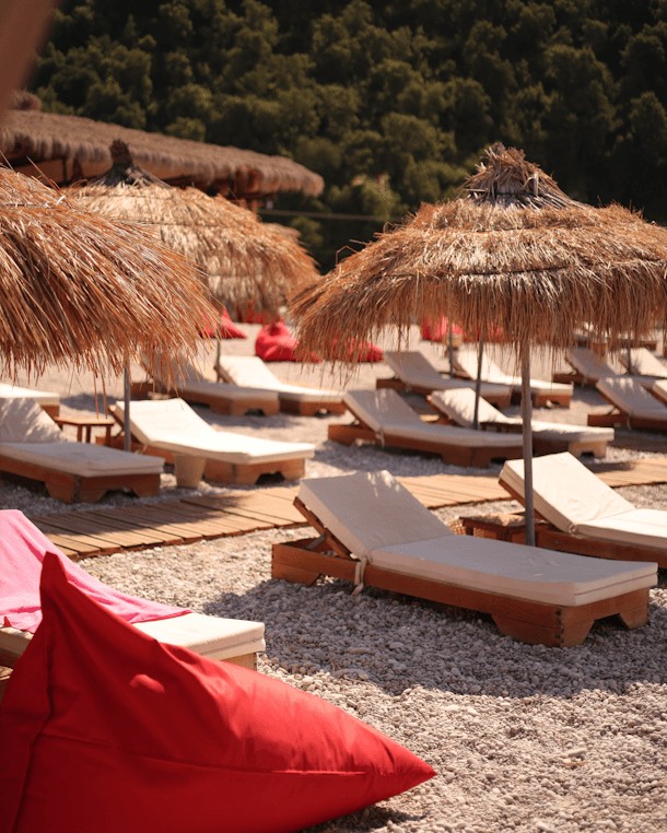 Dhermi beach with clear water, Albanian Riviera