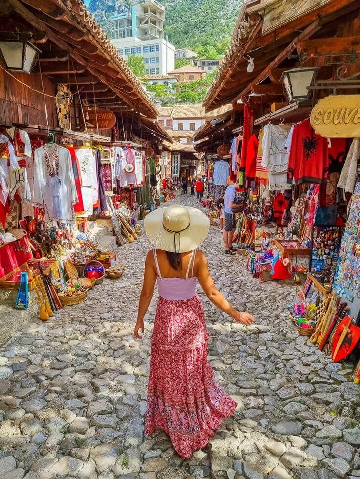 Old bazaar street in Kruja