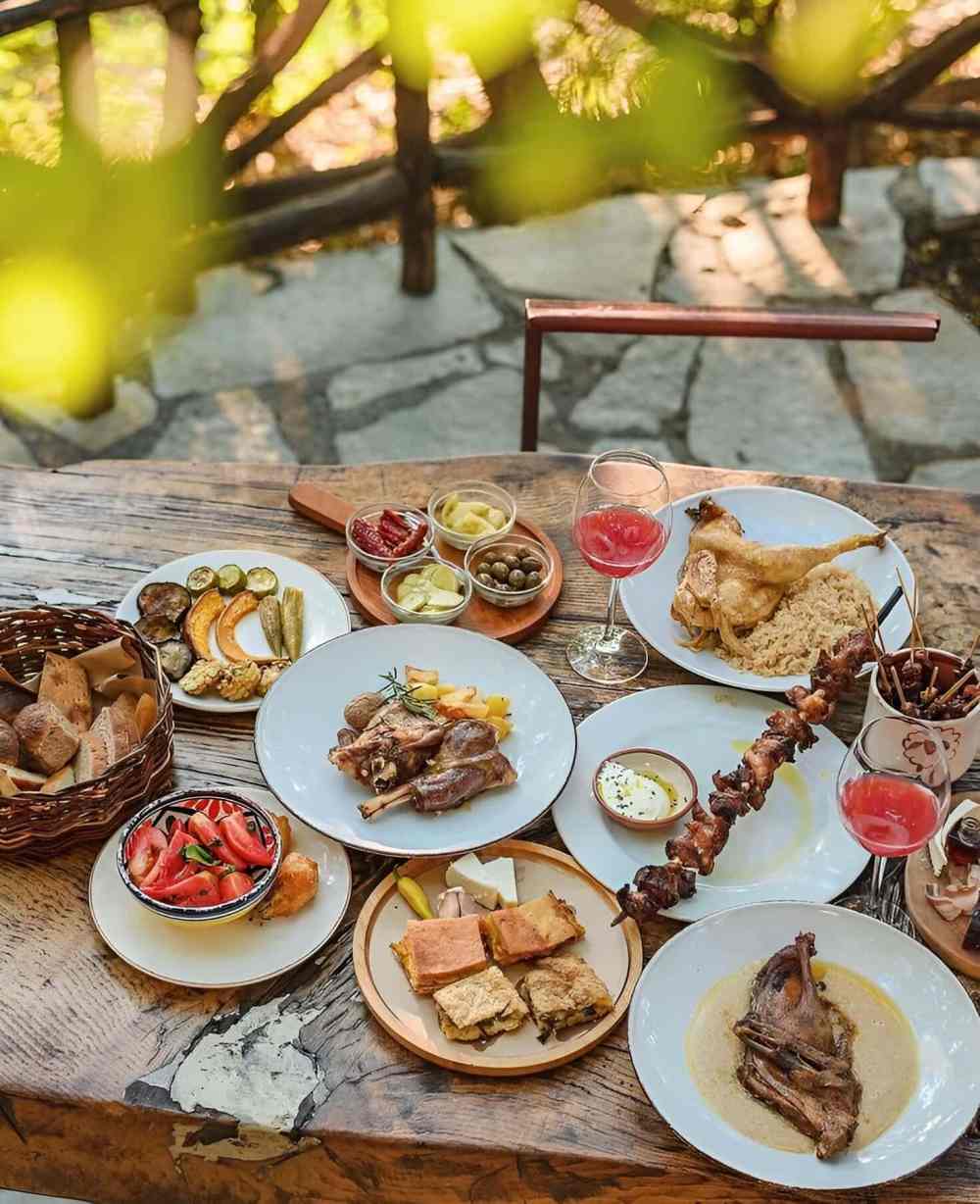 Farm-to-table dishes at Mrizi i Zanave in northern Albania