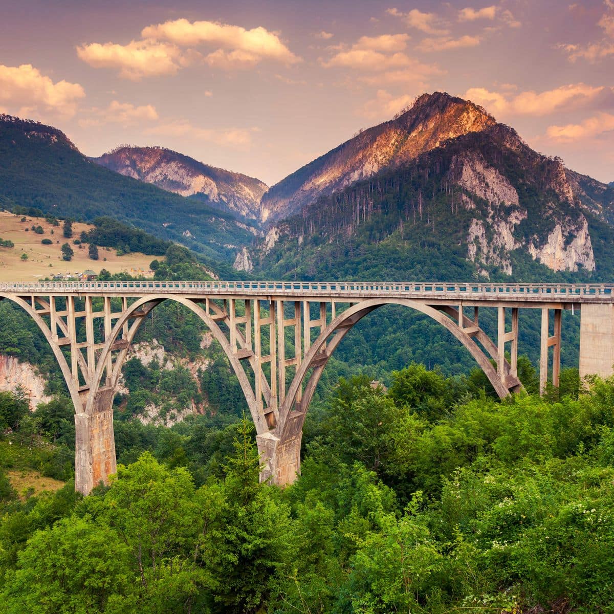 Đurđevića Tara Bridge over the Tara Canyon, Montenegro