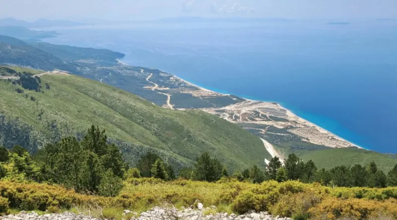 The Albanian Riviera and the Ionian Sea seen from the Llogara Pass