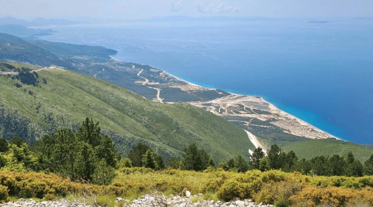 The Albanian Riviera and Ionian Sea viewed from Llogara Pass