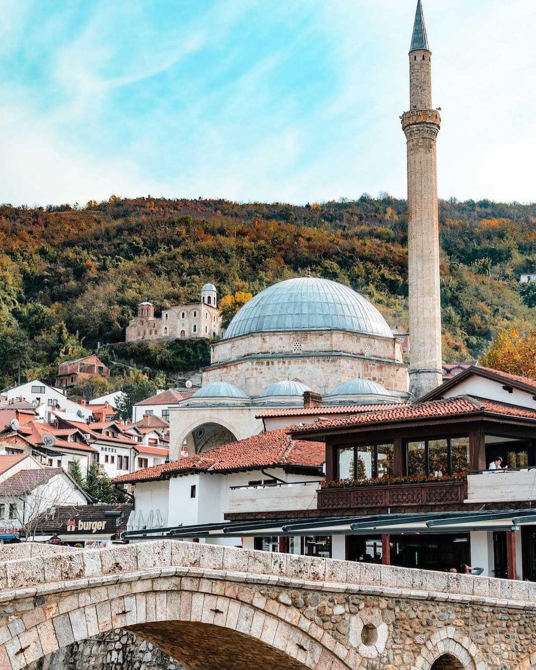 Old town of Prizren, Kosovo, with its Ottoman stone bridge