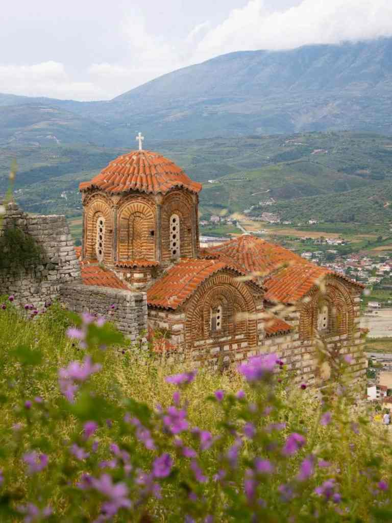 Berat Castle and a Byzantine church, the city of a thousand windows, Albania