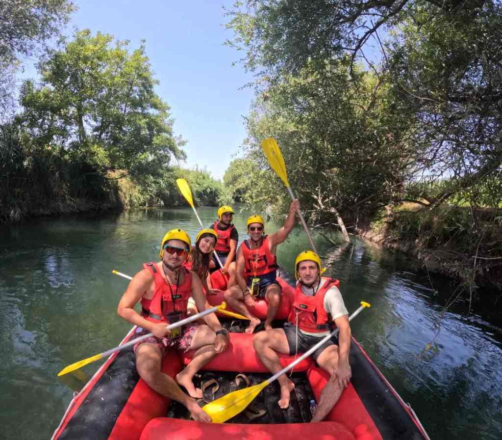 Rafting the green water of the Bistrice River