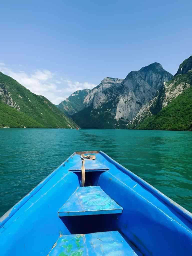 Koman Lake fjord-like cliffs on the ferry crossing, Albania