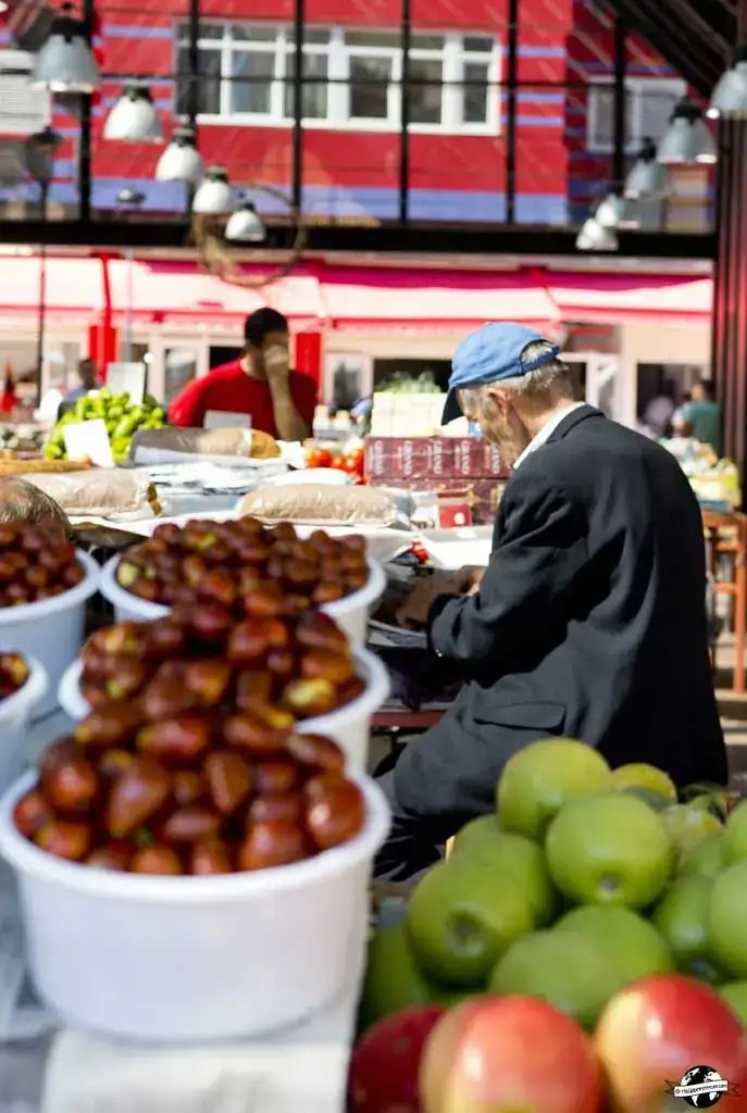 Local fruit and produce stall at Tirana’s New Bazaar