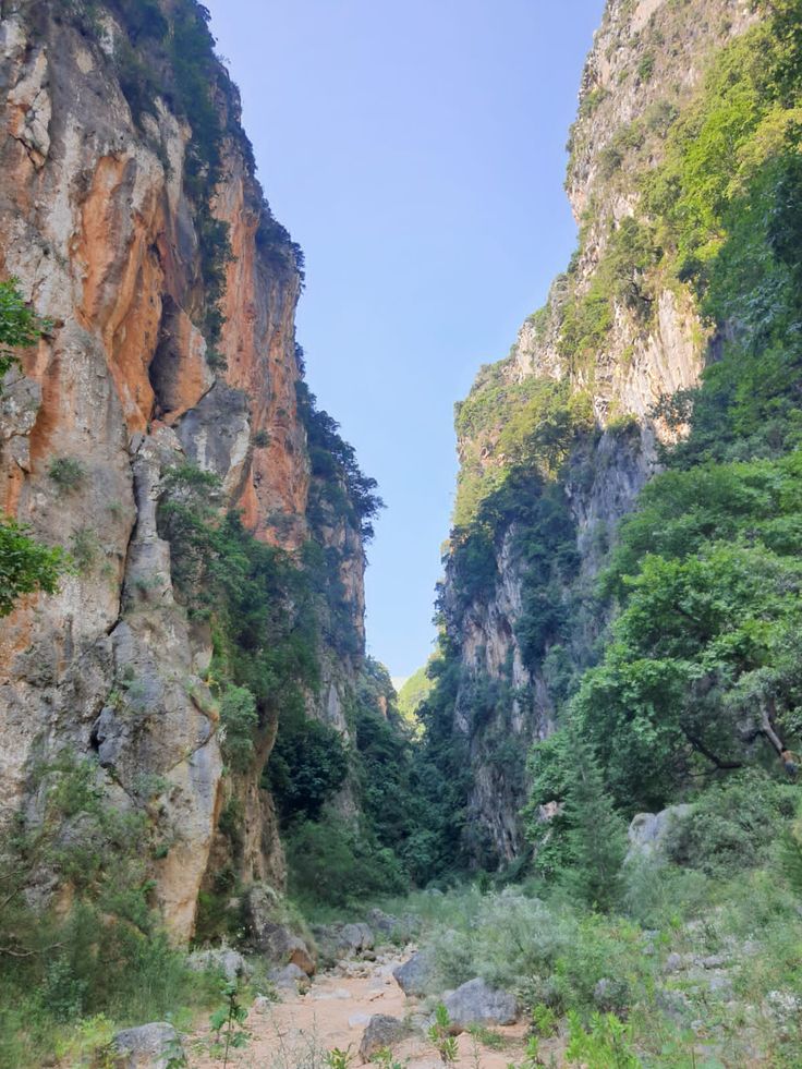 Rock walls of Gjipe Canyon on the Albanian Riviera